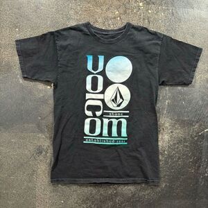 Volcom T-Shirt Black Short Sleeve Colorful Graphic Size Small Skater Style